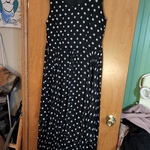 Black polka dot dress